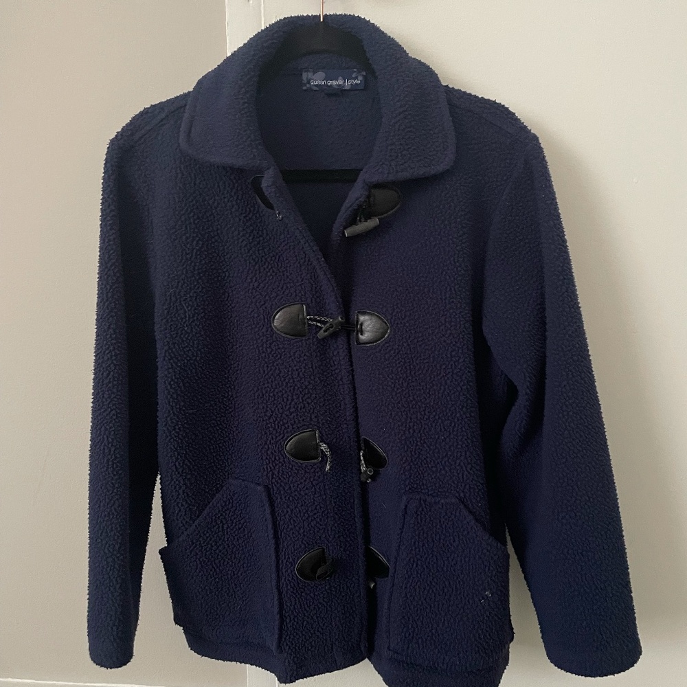 Susan Graver Women's Pea Coat, Navy